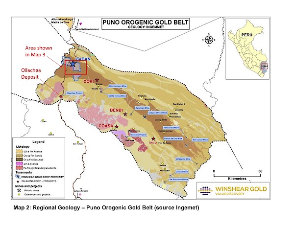 Map 2 - Regional Geology Gaban Gold Project